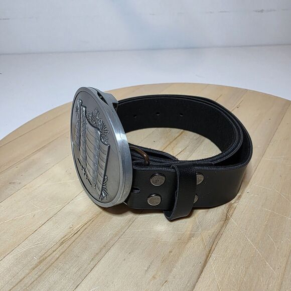 Bevbuckle Silver Tone American Flag Belt Buckle Drink Holder Oval Shaped - Picture 6 of 11